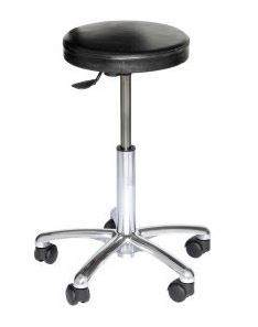 Tabouret à vérin - Assise polyuréthane moulée coloris noir
